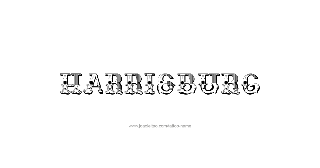 Tattoo Design USA Capital City Name Harrisburg