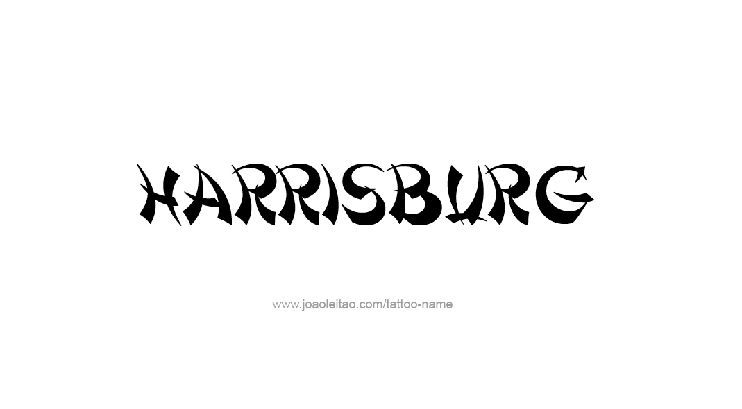 Tattoo Design USA Capital City Name Harrisburg