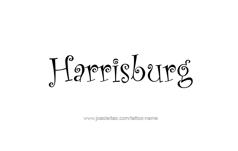 Tattoo Design USA Capital City Name Harrisburg