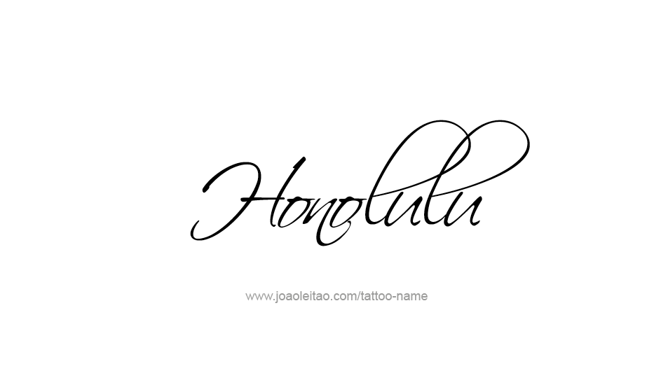 Tattoo Design USA Capital City Name Honolulu