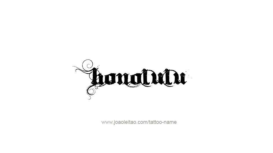 Tattoo Design USA Capital City Name Honolulu