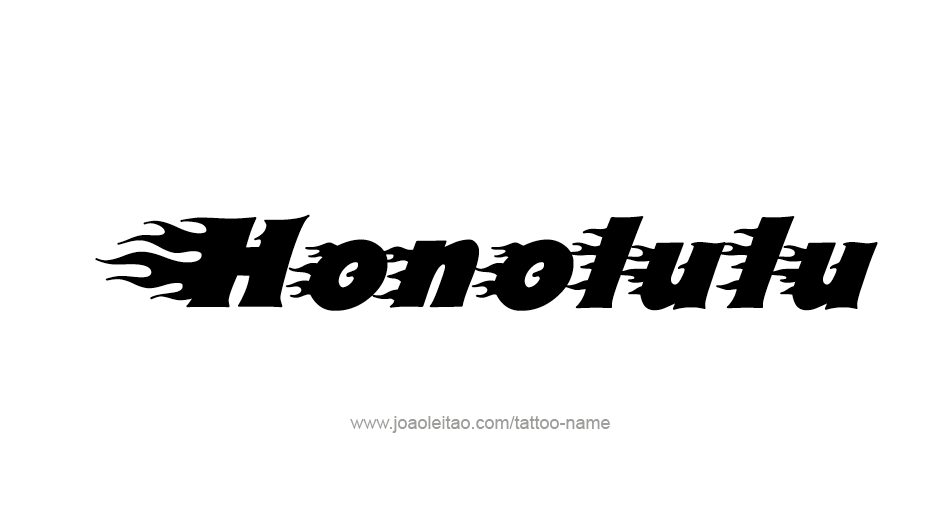 Tattoo Design USA Capital City Name Honolulu