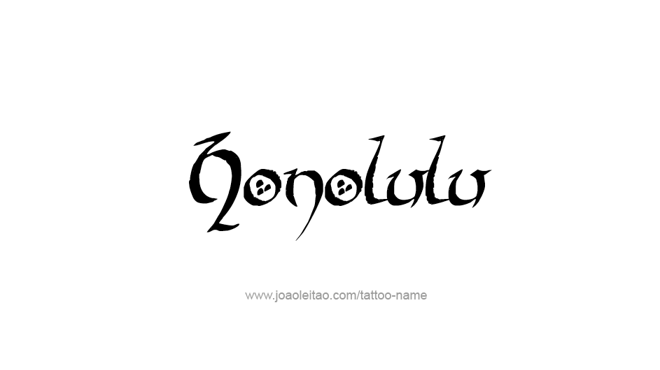 Tattoo Design USA Capital City Name Honolulu