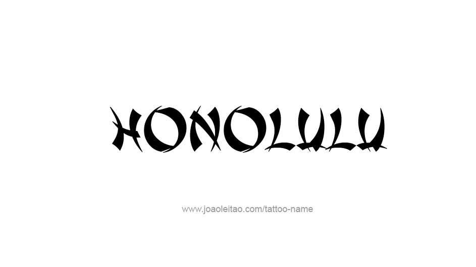 Tattoo Design USA Capital City Name Honolulu