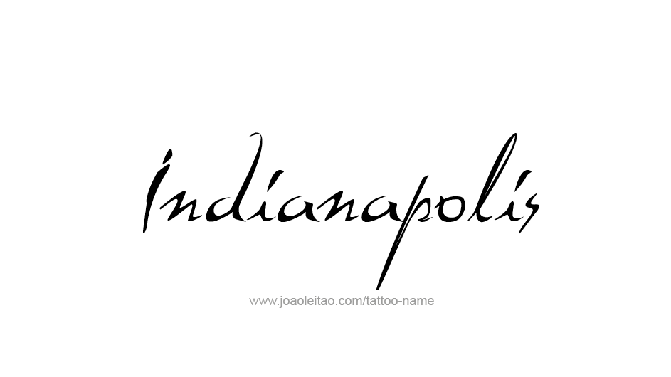 Tattoo Design USA Capital City Name Indianapolis