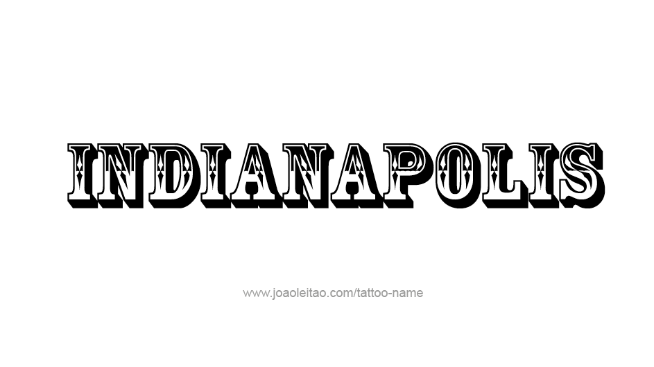 Tattoo Design USA Capital City Name Indianapolis