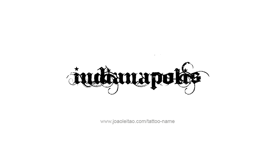 Tattoo Design USA Capital City Name Indianapolis