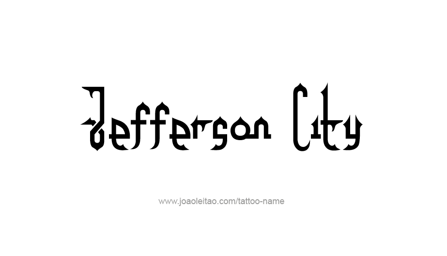 Tattoo Design USA Capital City Name Jefferson City