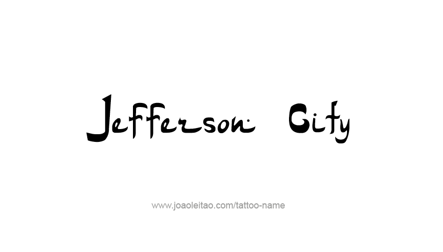 Tattoo Design USA Capital City Name Jefferson City