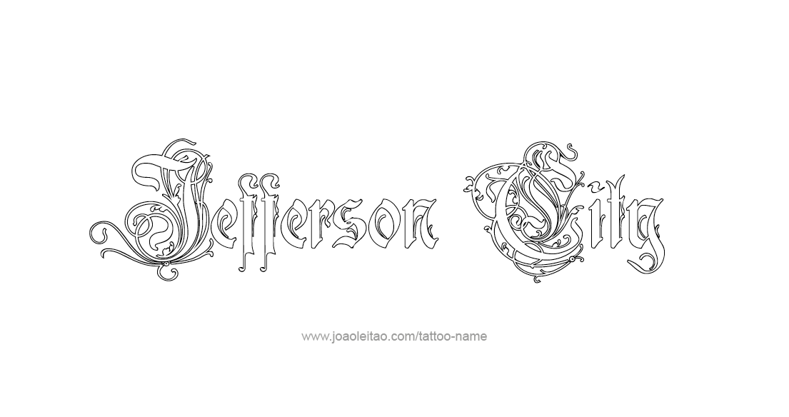 Tattoo Design USA Capital City Name Jefferson City