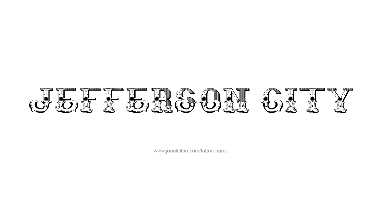 Tattoo Design USA Capital City Name Jefferson City