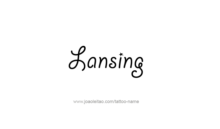 Tattoo Design USA Capital City Name Lansing