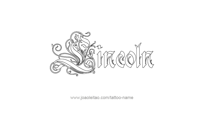 Tattoo Design USA Capital City Name Lincoln