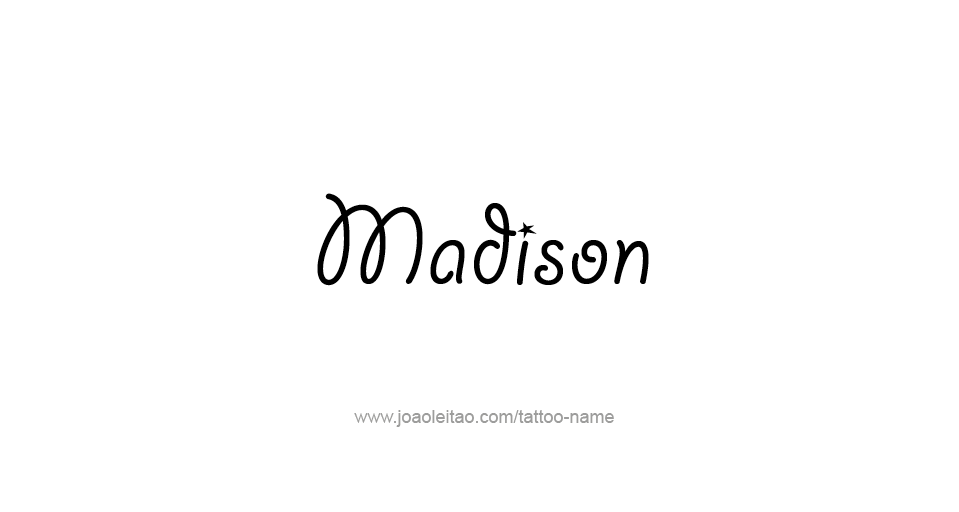 Tattoo Design USA Capital City Name Madison