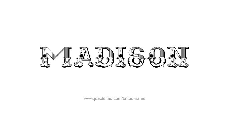 Tattoo Design USA Capital City Name Madison