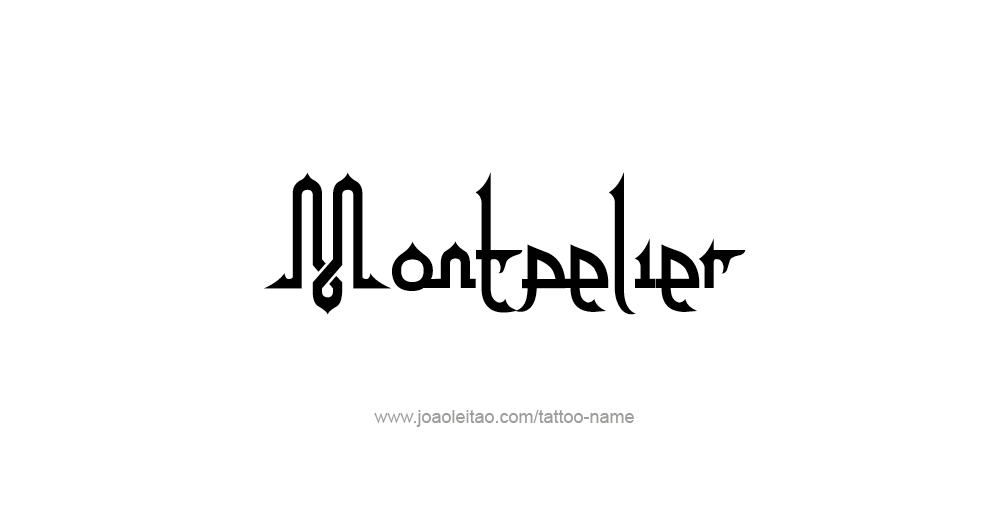 Tattoo Design USA Capital City Name Montpelier