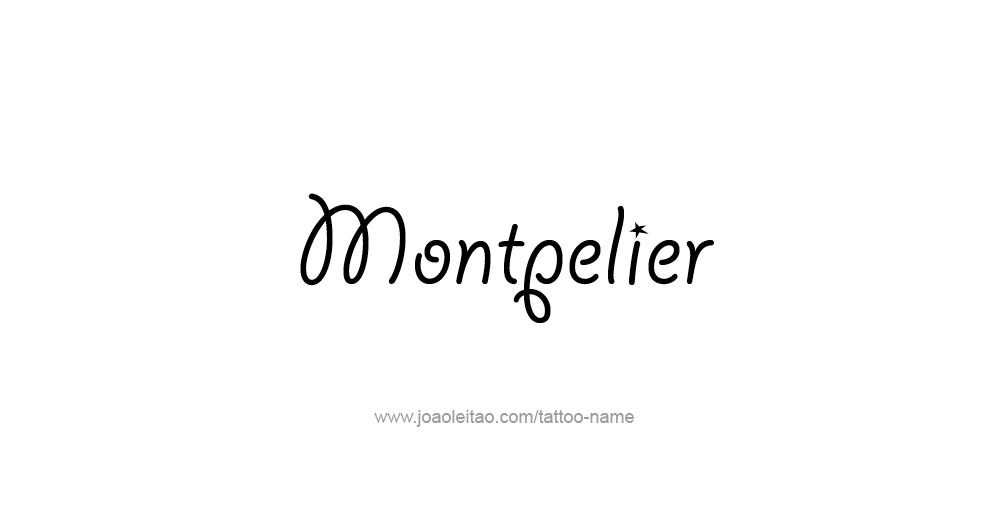 Tattoo Design USA Capital City Name Montpelier