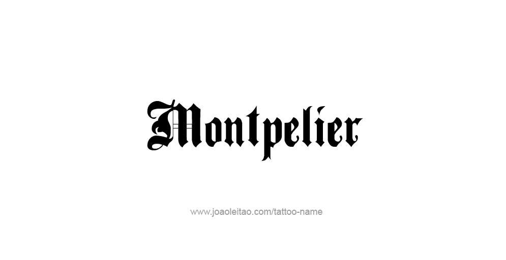 Tattoo Design USA Capital City Name Montpelier