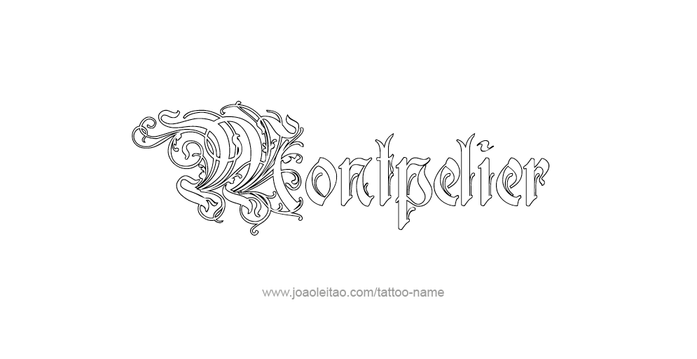 Tattoo Design USA Capital City Name Montpelier