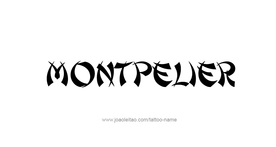 Tattoo Design USA Capital City Name Montpelier