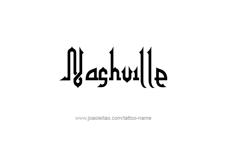 Tattoo Design USA Capital City Name Nashville