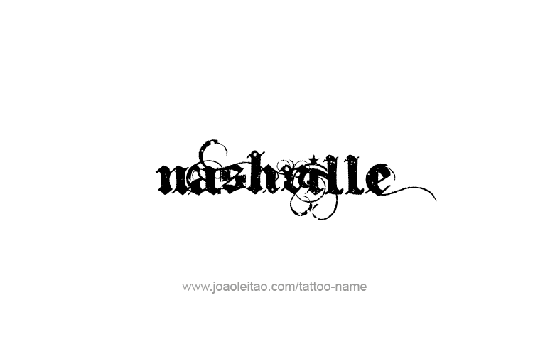 Tattoo Design USA Capital City Name Nashville