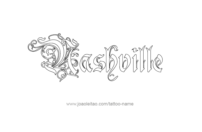 Tattoo Design USA Capital City Name Nashville