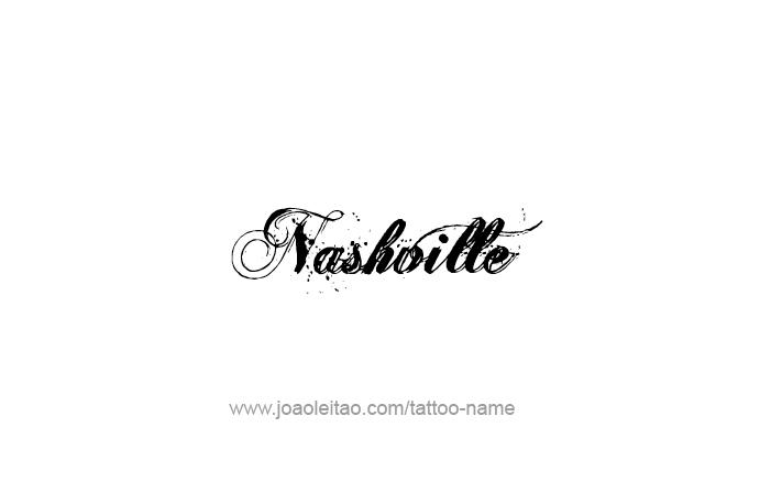 Tattoo Design USA Capital City Name Nashville