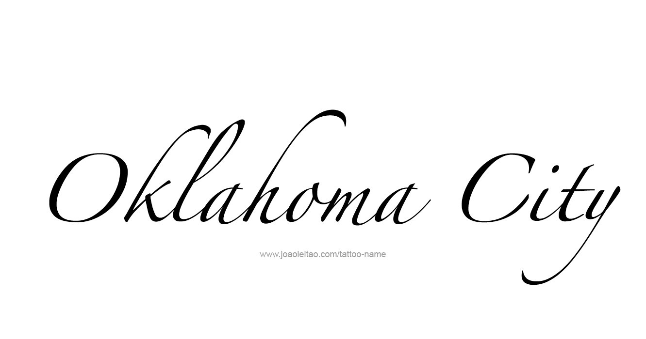 Tattoo Design USA Capital City Name Oklahoma City