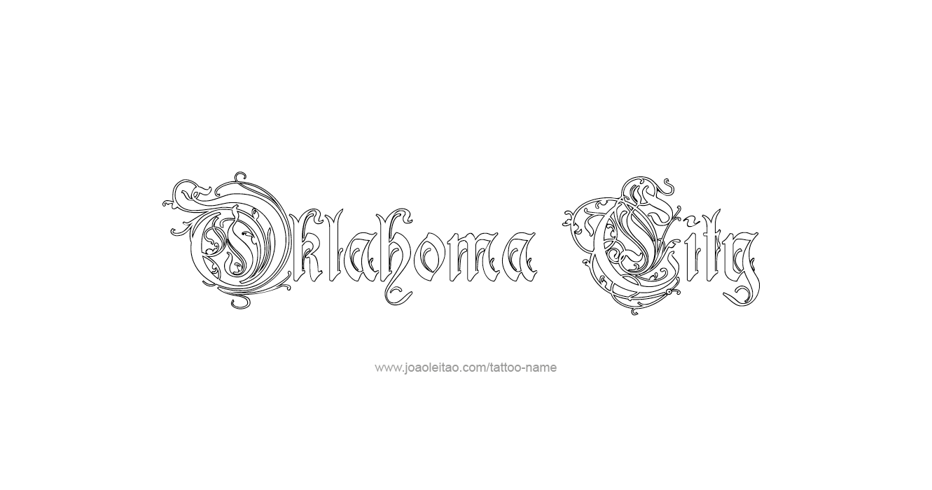 Tattoo Design USA Capital City Name Oklahoma City