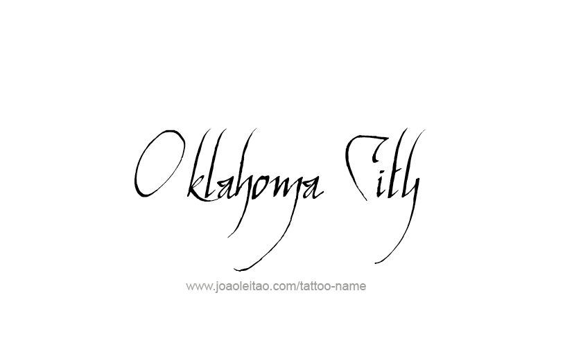 Tattoo Design USA Capital City Name Oklahoma City