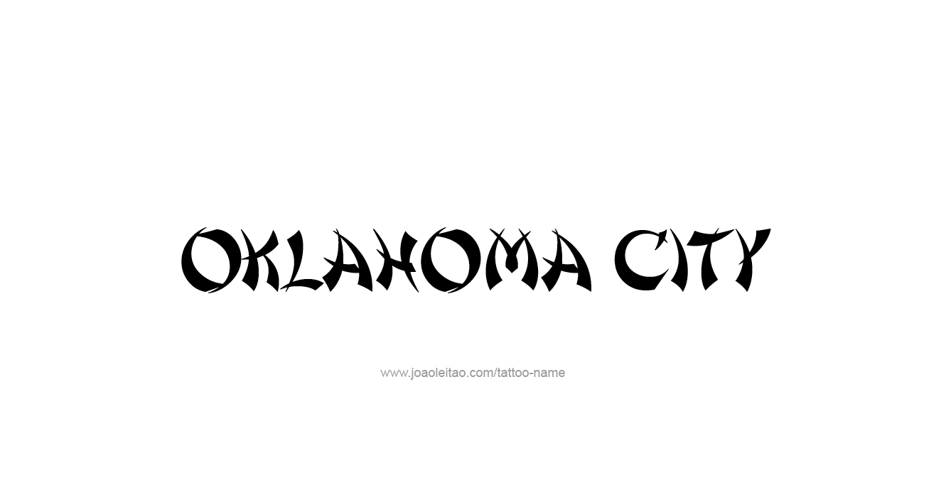 Tattoo Design USA Capital City Name Oklahoma City