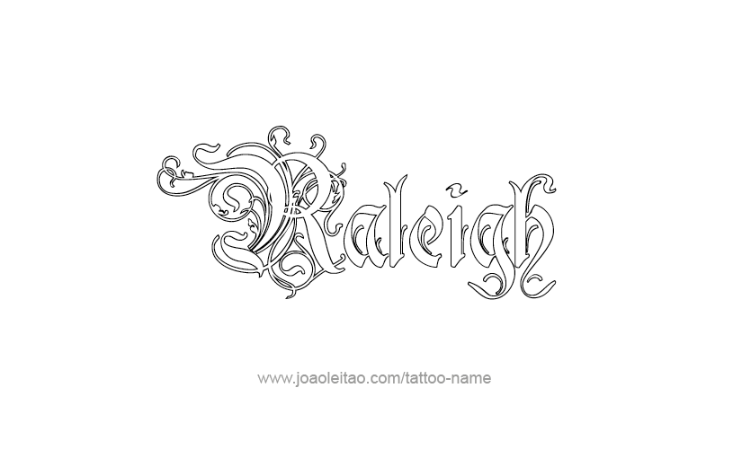 Tattoo Design USA Capital City Name Raleigh