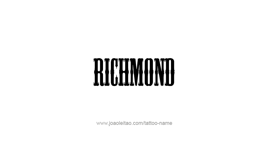 Tattoo Design USA Capital City Name Richmond