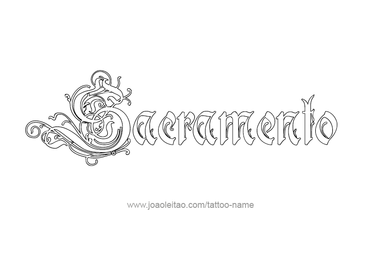 Tattoo Design USA Capital City Name Sacramento