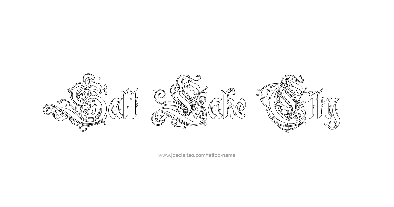 Tattoo Design USA Capital City Name Salt Lake City