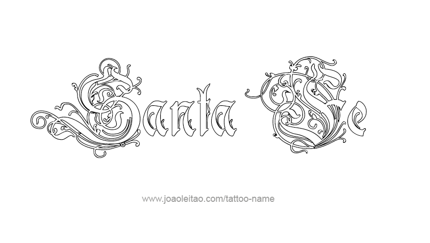 Tattoo Design USA Capital City Name Santa Fe