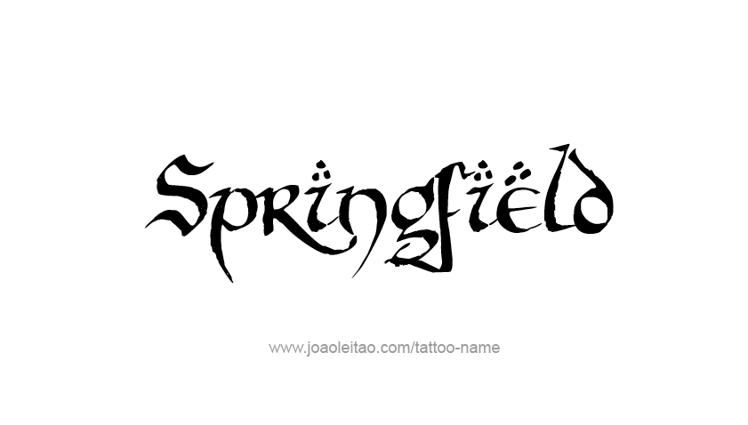 Tattoo Design USA Capital City Name Springfield