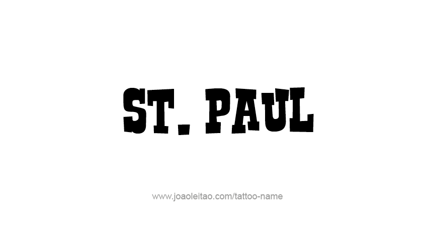 Tattoo Design USA Capital City Name St. Paul