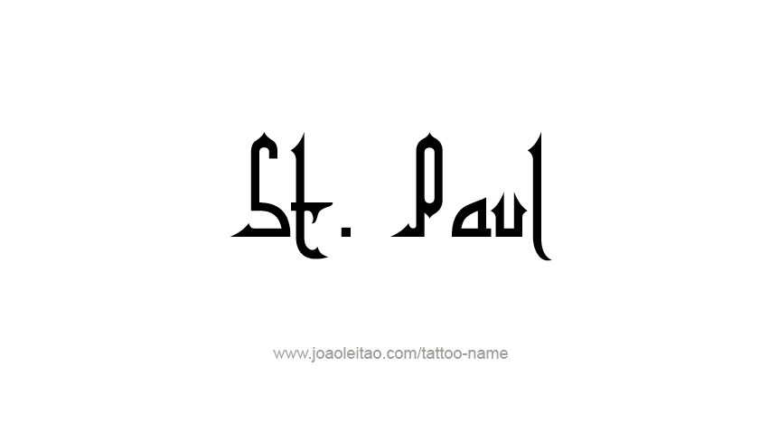 Tattoo Design USA Capital City Name St. Paul