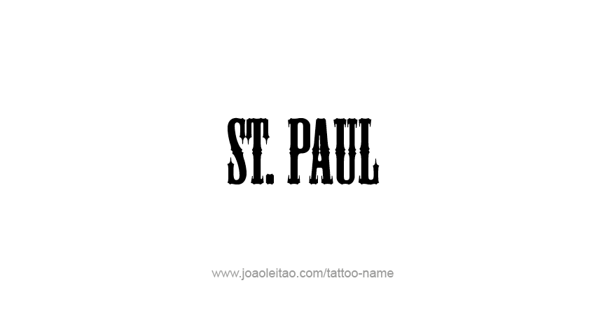 Tattoo Design USA Capital City Name St. Paul