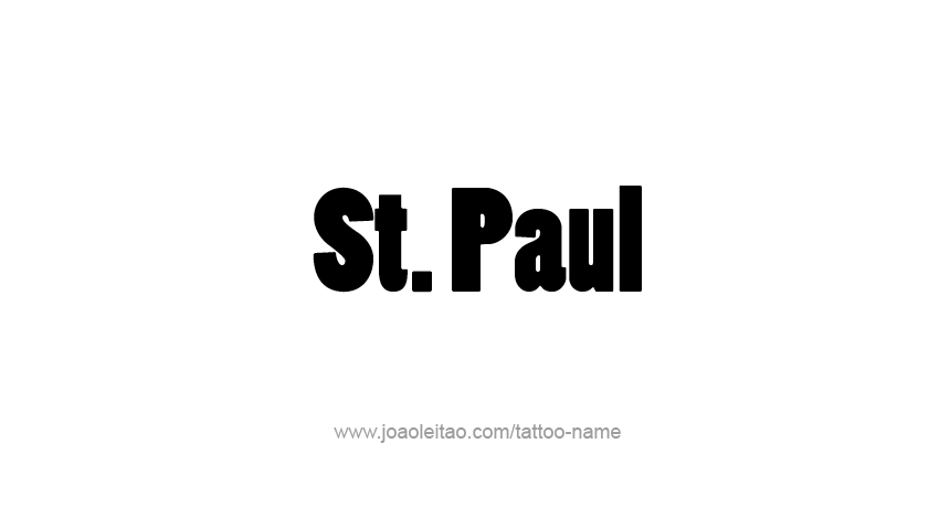 Tattoo Design USA Capital City Name St. Paul