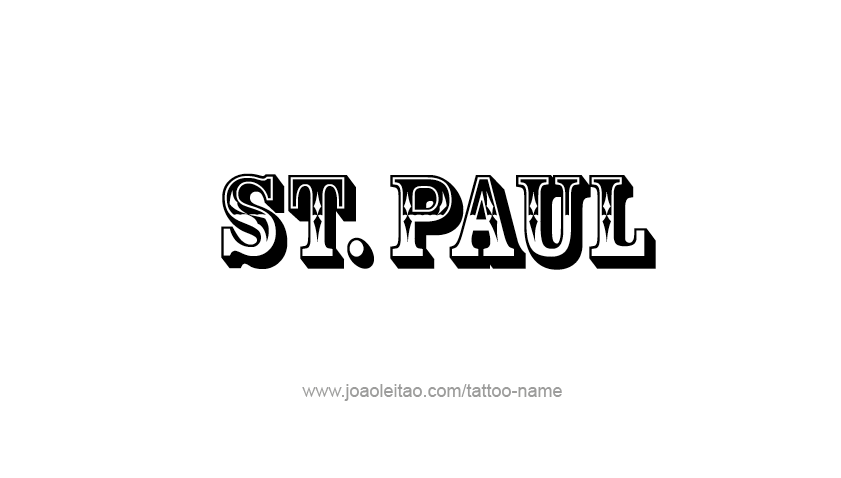Tattoo Design USA Capital City Name St. Paul