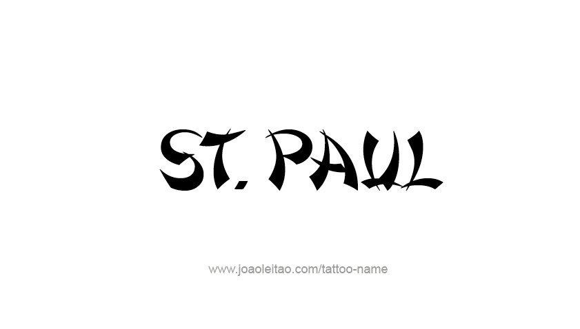 Tattoo Design USA Capital City Name St. Paul