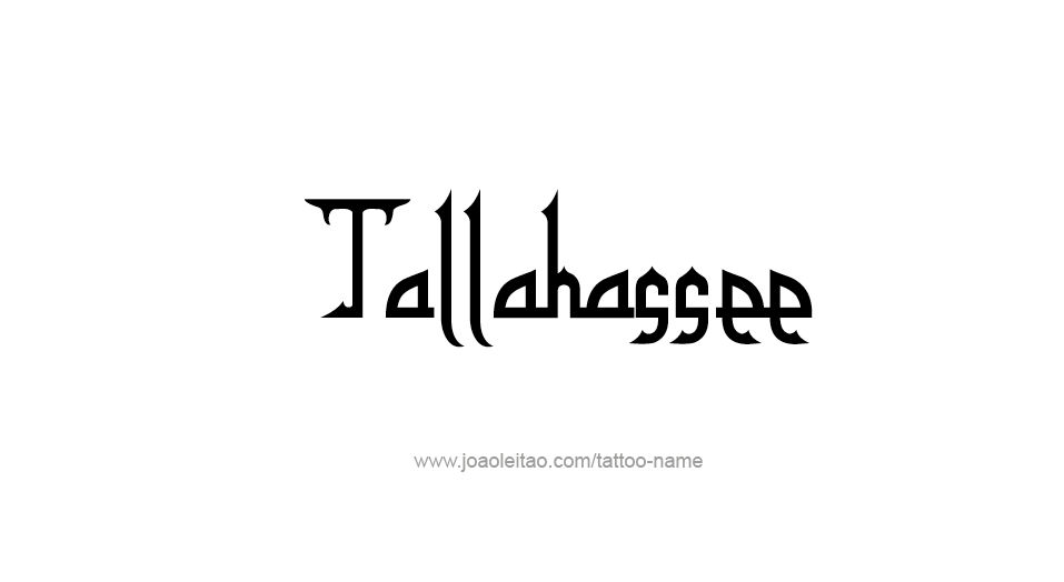 Tattoo Design USA Capital City Name Tallahassee