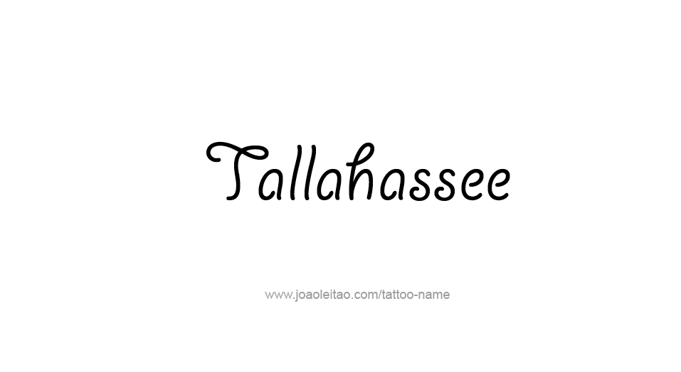 Tattoo Design USA Capital City Name Tallahassee