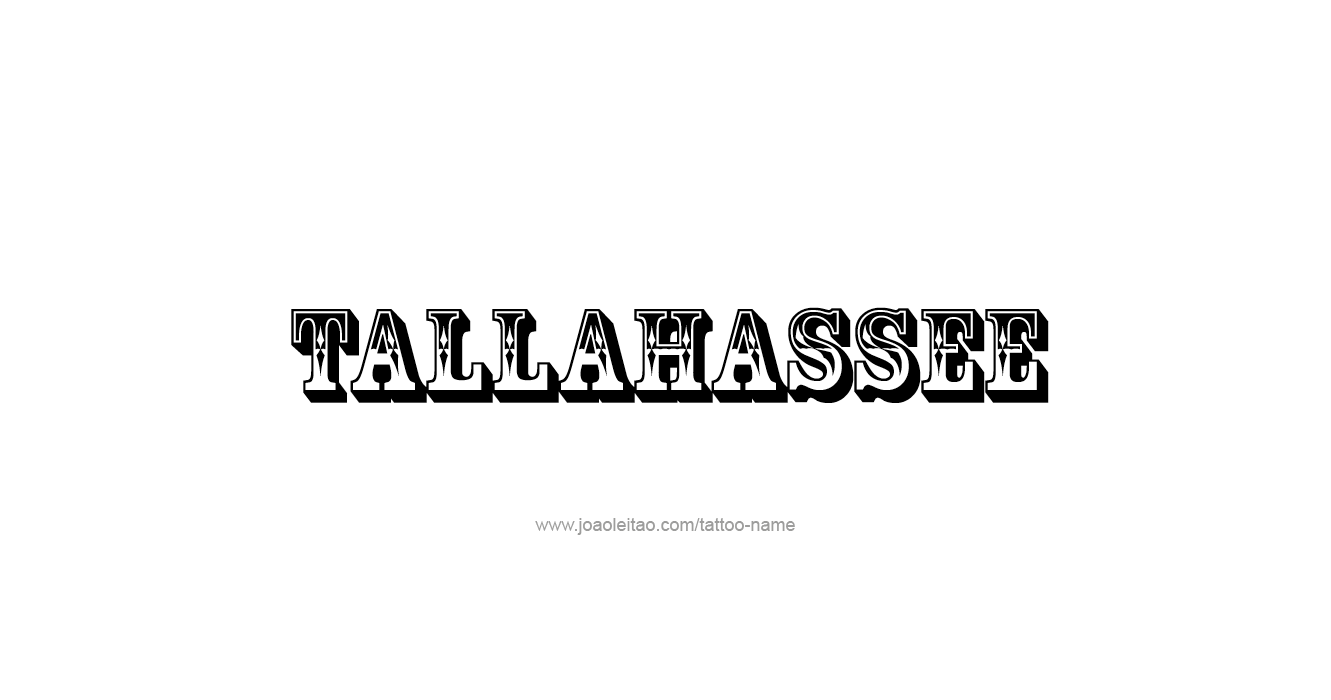 Tattoo Design USA Capital City Name Tallahassee