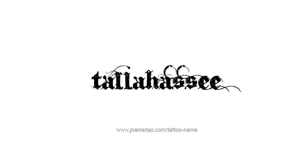 Tattoo Design USA Capital City Name Tallahassee