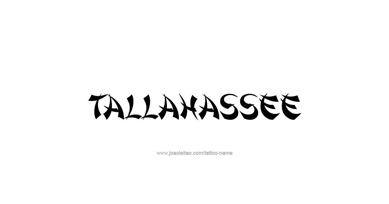 Tattoo Design USA Capital City Name Tallahassee