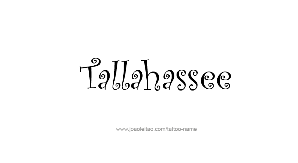 Tattoo Design USA Capital City Name Tallahassee